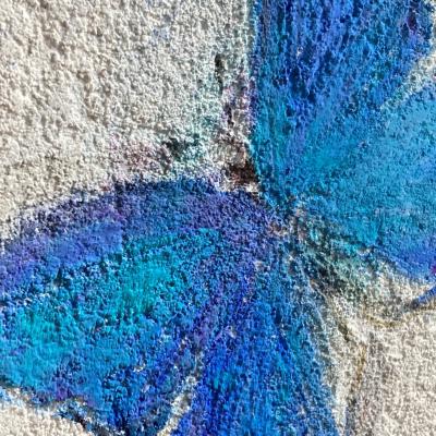 Isabelle Bonzom, Blue butterfly I, buon fresco