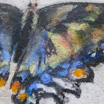 Isabelle Bonzom, Papillon, Butterfly, buon fresco, detail